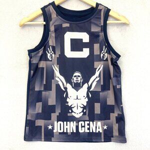 John Cena Shirt Tank Top Youth Boys Large 10/12 Blue WWE Wrestling Never Give Up